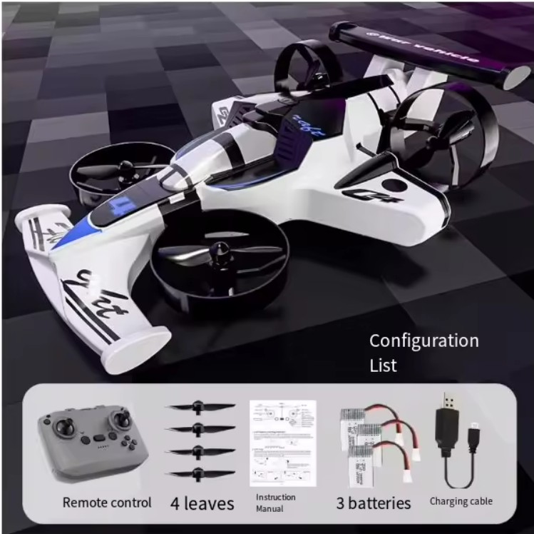 DJ Land Air Dual-use Four-axis Aircraft Aerobatic Drift Two-in-one Remote Control Drone Plastic 1080p